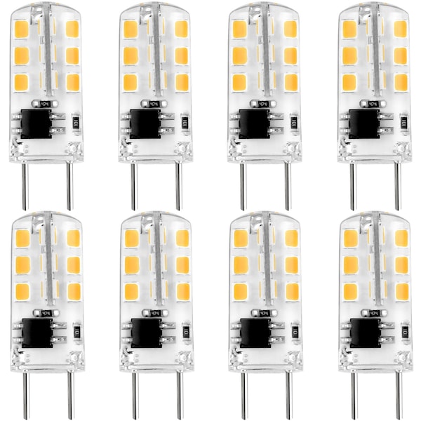 Luxrite Mini LED Light Bulbs 3W (35W Equivalent) 140LM 2700K Warm White G8 Base 8-Pack LR24609-8PK - main
